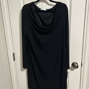NWT Calvin Klein Elegant Black Draped Dress
